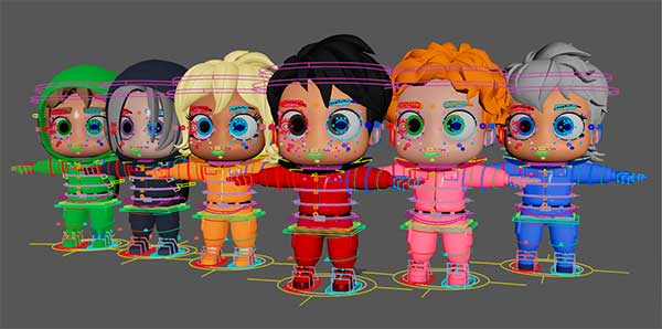 Gabby16bit Space Adventure Rigs 6 spacesuit character rigs