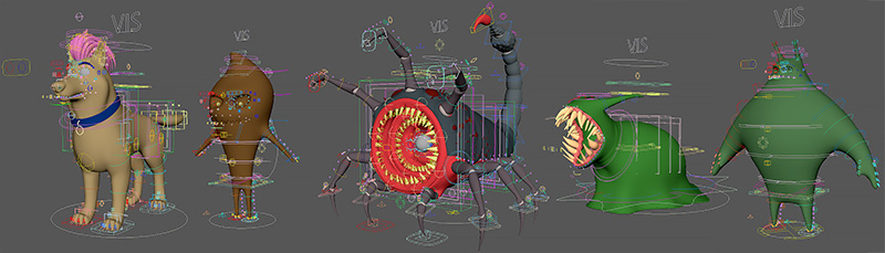 The Soccer Football Movie - Creature rigs line-up 5 maya creature rigs line-up